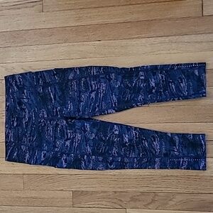 Lululemon Fast and Free Crop 19" in Rip Wave Purple Thunder Black